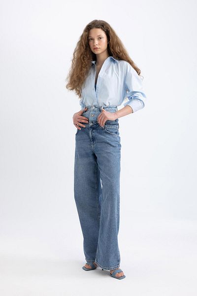 DeFacto Pantaloni blugi din anii '90 cu talie înaltă C5718ax24sp