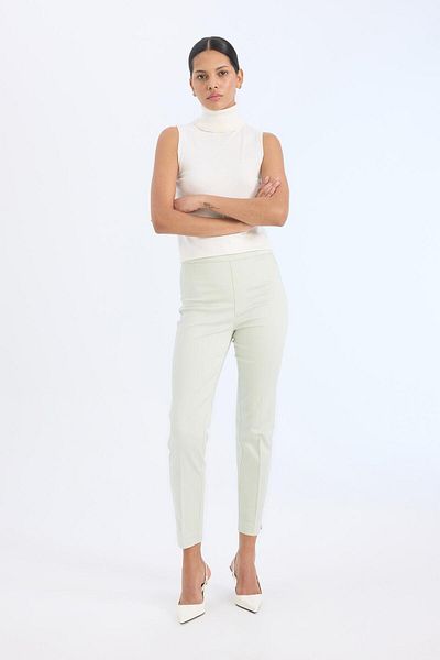 DeFacto Sigaret Satin Fabric Trousers Normal Waist Straight Leg J8743Az-Vision