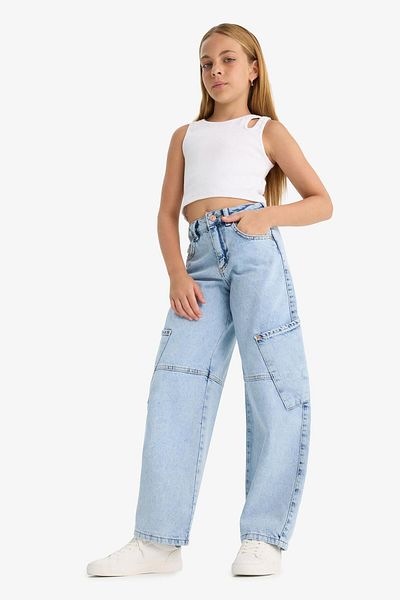 DeFacto Girl's Baggy Fit Wide Wide Leg Jeans E1742A825Sm