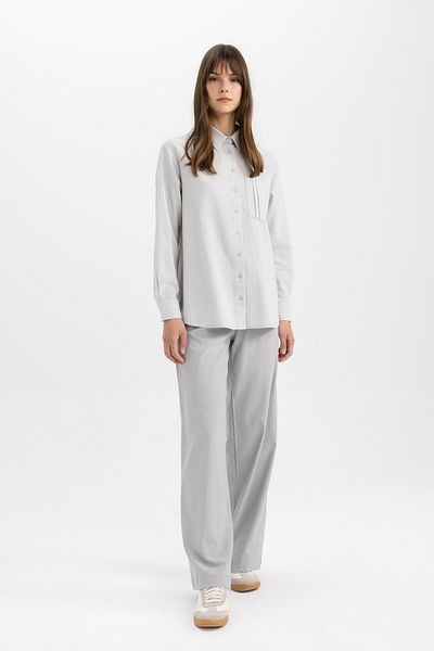 DeFacto Wide Leg Wide Leg Stretchy Waisted Lace up Basic Straight Palazzo Trousers C5628Ax24Sp