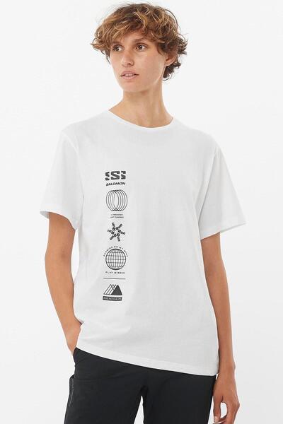 Salomon LC2233 Λογότυπο Combo SS Tee W T-shirt Γυναικείο μπλουζάκι ΛΕΥΚΟ