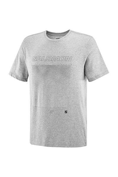 Salomon LC2219200 Graphic SS Tee T-Shirt Ανδρικό T-Shirt ΓΚΡΙ