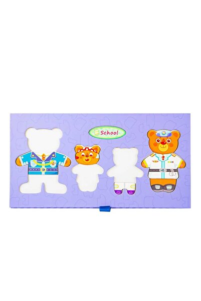 OEMN Educational Toy for Kids, 4 Wooden Bears with Wardrobe and Number Board