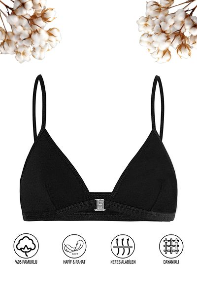 ÖZKAN underwear Özkan 0923 Момичешки памучен сутиен от ликра, гъвкав и удобен, без подплънки и тънки презрамки