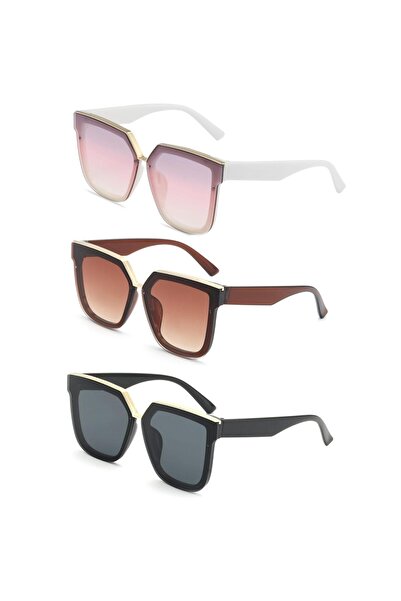 Lozzo Triple Advantage Set Women's Uv400 Protection Oversize Sunglasses 23016-2