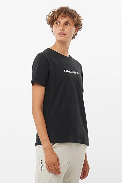 Salomon LC2217 Дамска тениска с лого SS Tee W, ЧЕРНА