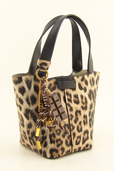 HNB Women's Leopard Mini Bucket Bag