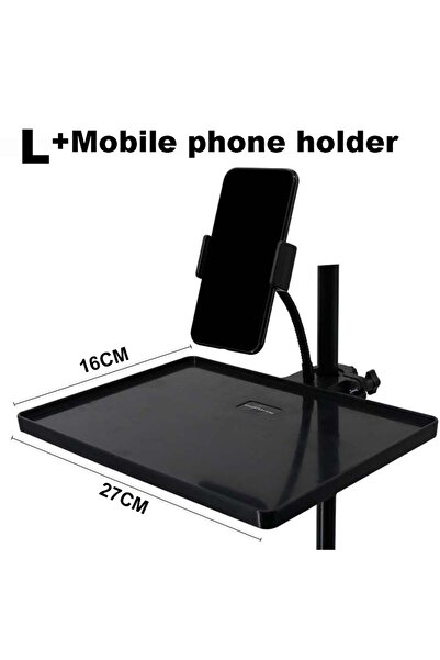 Choice حامل رموش قابل للتعديل على شكل حرف L لحلقة الإضاءة – حامل منظم بمشبك مع حامل هاتف للعين