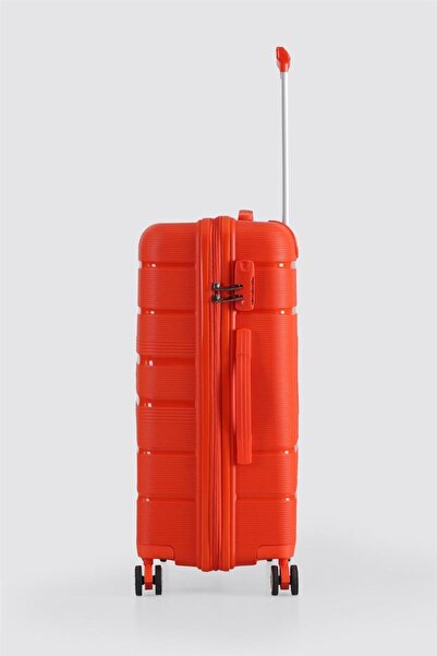 ÇÇS Ultra Hafif Polipropilen Kırılmaz Büyük Orta Kabin+Makyaj 4 Lü Valiz Seti