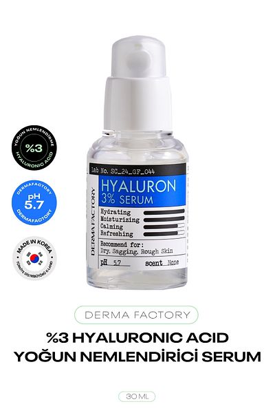 DERMA FACTORY Deeply Moisturizing Hyaluronic Acid Serum Derma Factory 3% Hyaluron Serum 30 ml