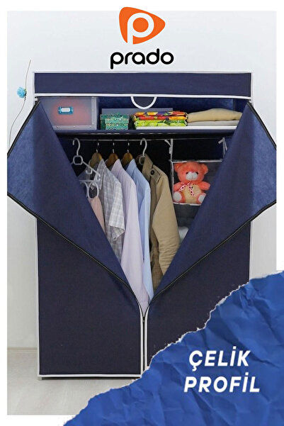 PRADO Basic Çelik Profilli Portatif Bez Dolap Lacivert