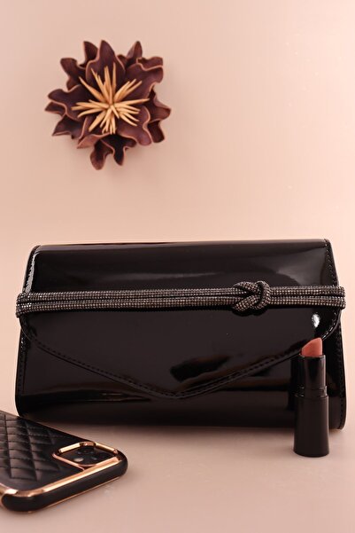 weem bag Elysara EB0117 | Elegantna večernja torba od lakirane kože sa čvorov...