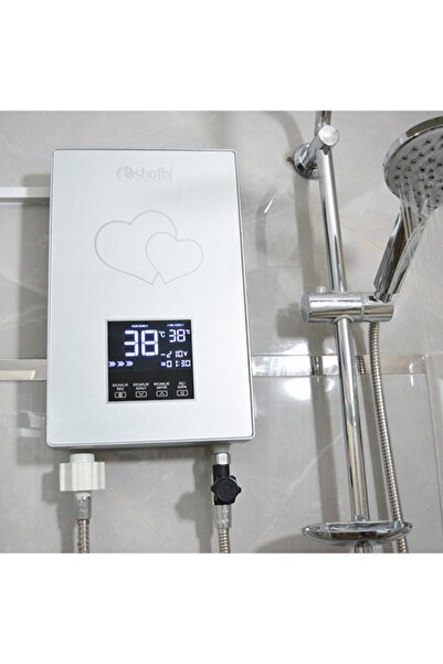 shofbi Akıllı Dijital Sıcaklık Ayarlı Şofben Sh-1s Gümüş Kalp