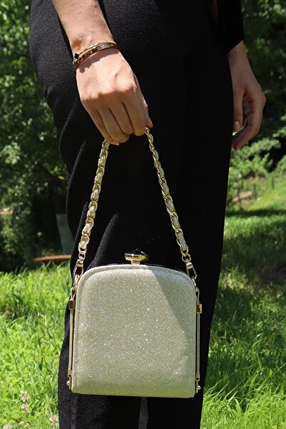 weem bag Elysara EB0151 |   GEANTĂ DE SEARĂ CU MÂNERA TRICOTĂ STRASĂ DE NISCU