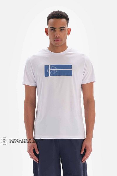 Dagi Tricou alb cu bile de tenis pentru bărbați