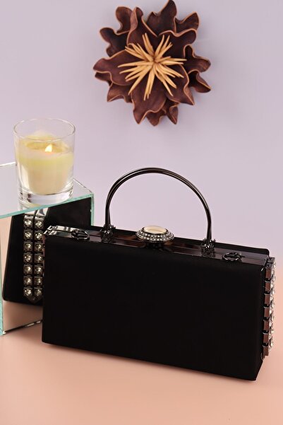 weem bag إليسارا EB0470 |   حقيبة سهرة أنيقة بمقبض حجري من الجلد السويدي