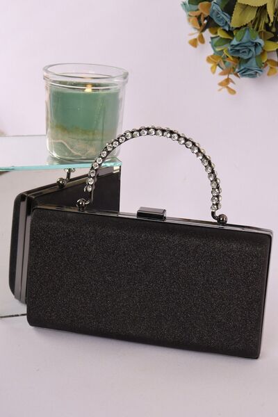 weem bag Elysara EB0750 | İNCİ SİM GÖZ ALICI KARE TAŞ SAPLI ABİYE ÇANTA