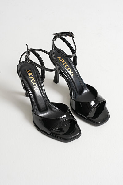 Artgoo Women's Black Patent Leather Daily Comfortable Classic Heeled Shoes