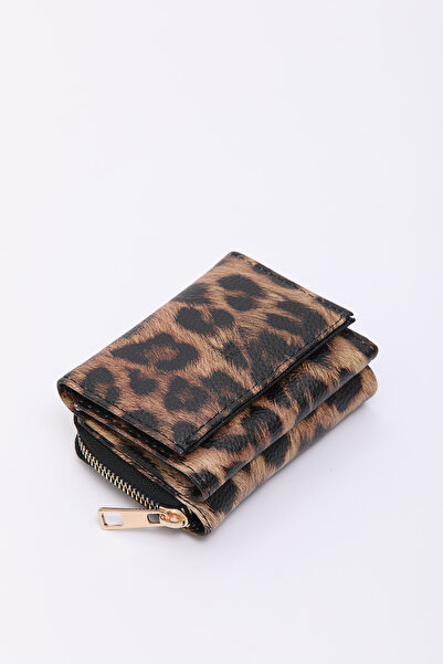 SHAKA Leopard Shk177 Faux Leather 8 Compartments, Card Holder, Paper and Coin Compartment Snap Wallet