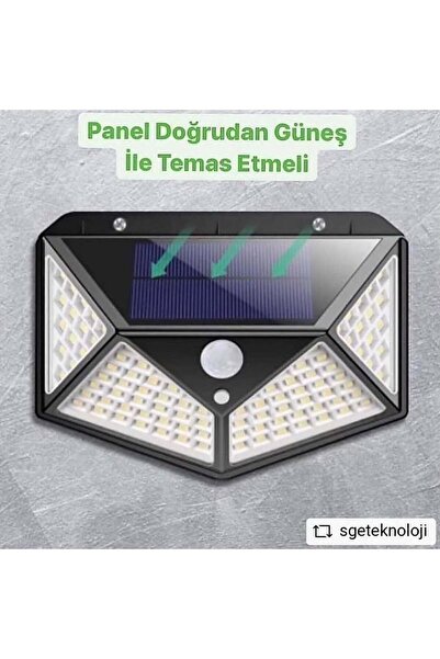 Solar Solar Powered White Light 100 Led Motion Sensor 4 Sided Garden Garage Home Lighting Lamp
