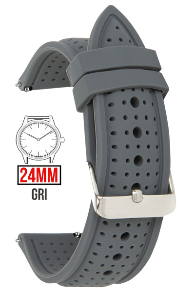 COBRA 24mm Fossil-Welder-Casio-Seiko-Omega-Armani Watch Compatible Silicone Strap - 24S26B