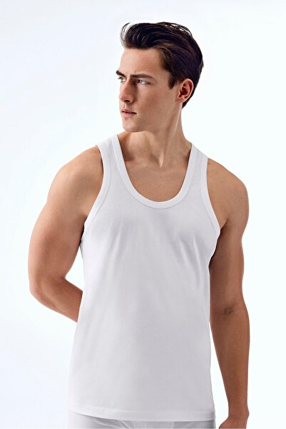 Brix قميص داخلي رجالي من القطن بنسبة 100% لون أبيض