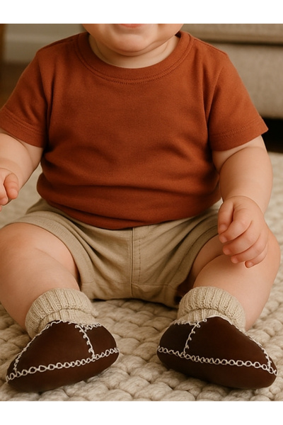 Angeltouch Bebe Patik Ayakkabı Deri Lüx Kahverengi