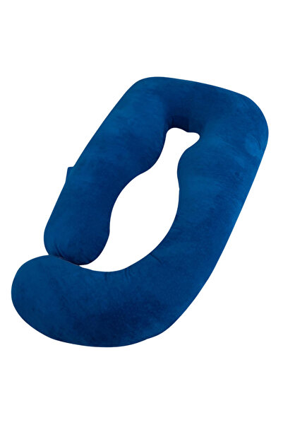 Infiniteea Pernă de sarcină 3 în 1, multifuncțională, suport pentru alăptare, formă de L, albastru închis
