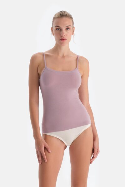 Dagi Κασμίρ μονόχρωμο μπλουζάκι Dusty Rose Modal Strap