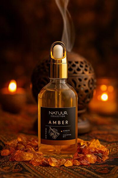 Natuur Collection Amber Esans Uçucu Yağ Doğal Yoğun Koku Buhurdanlık Difüzör Parfüm Esansı 100 Ml