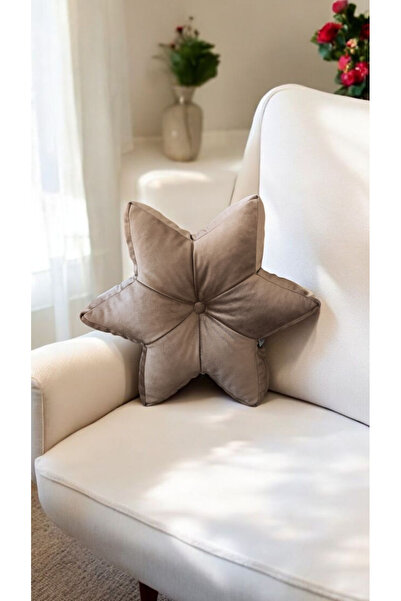 Rayda Home Decorative Capuccino Color Filled Star Throw Pillow