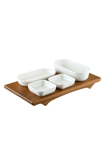 BONNA EXPERİENCE Mood 35cm Dikdörtgen Stand Ve Porselen Seti