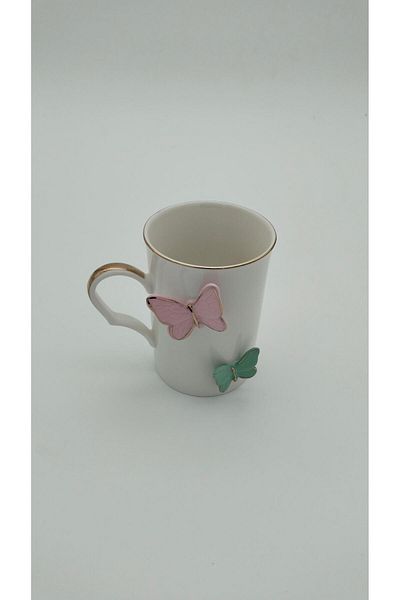 AROW Mariposa Butterfly Patterned Porcelain Mug