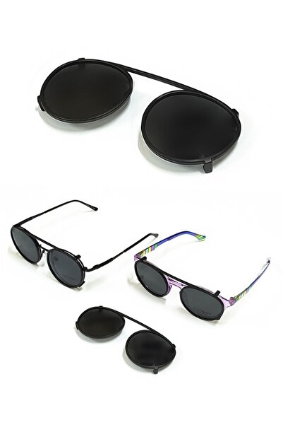 bonjorno aksesuar 2 Pieces Glasses Clips Polarized Round