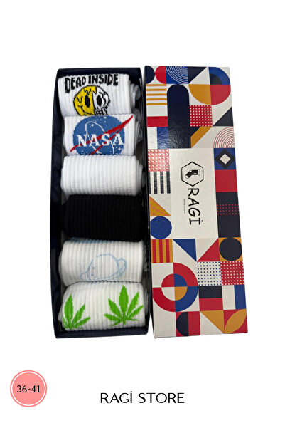 ragistore 6'lı Karışık Desen Unisex Kolej Çorap
