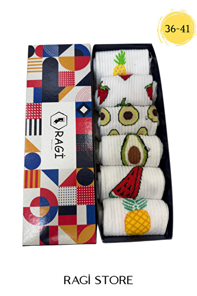 ragistore 6'lı Karışık Desen Unisex Kolej Çorap