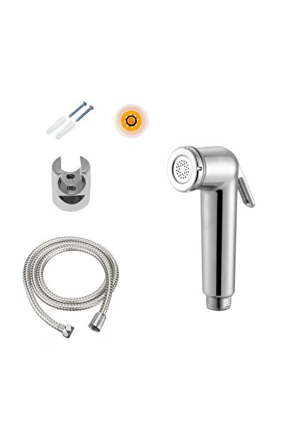 itg رشاش بيديه يدوي حديث باللون الفضي للمرحاض، مزود بنفث ضغط ناعم مع حامل حائ...