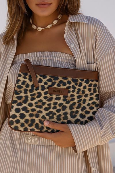 BAHELS Portofoliu și poșetă pentru femei Leopard Design Special