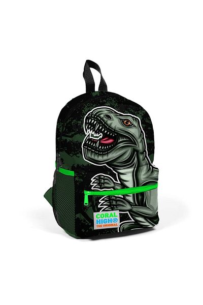 Coral High 23525 ΠΑΙΔΙΚΟ ΣΚΟΥΡΟ ΠΡΑΣΙΝΟ ΜΑΥΡΟ ΔΙΝΑΣΟΡ ΜΕ ΣΧΕΔΙΟ ΜΙΚΡΟ ΣΑΚΙΔΙΟ ΠΛΑΤΗΣ ΜΕ ΔΥΟ ΘΗΚΕΣ