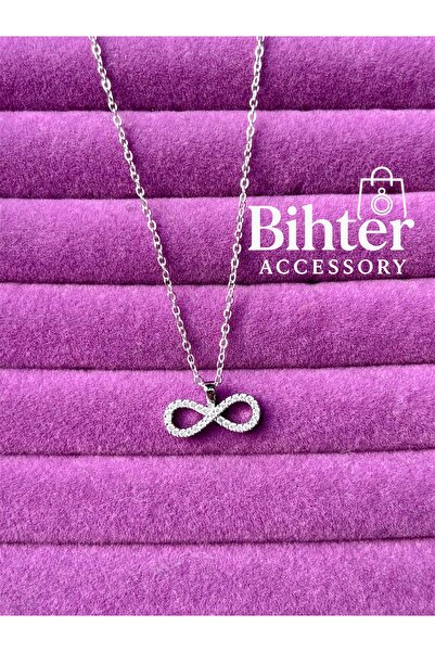 Bİ BONCUK Sonsuzluk Kolyesi Zirkon Taşlı Çelik Aşkımız Sonsuza Kadar Sürecek ...