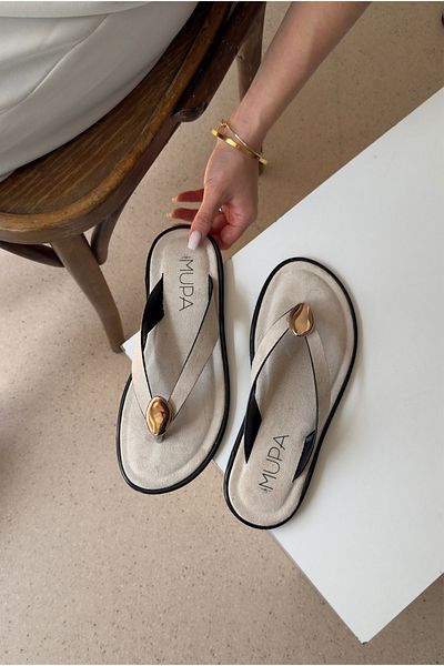 Mupa Shoes Дамски чехли БЕЖОВ ВЕЛУР