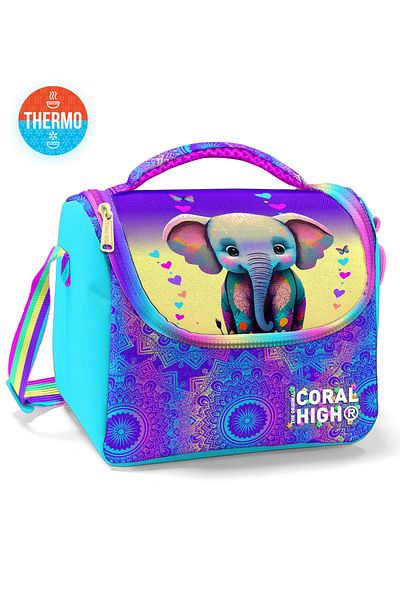 Coral High 11883 Model Roz Turcoaz Elefant Model Thermo Lunch Box - Copii