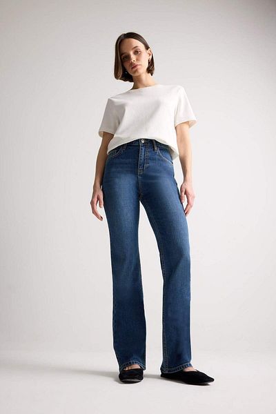 DeFacto Pantaloni blugi cu talie înaltă cu buzunare late D7971AX25SP