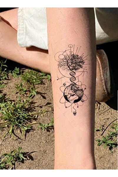 petit bijou Unisex Soy Ağacı Dünya Dna Geçici Dövme,bel,sırt,göğüs Geçici Dövmesi,tattoo
