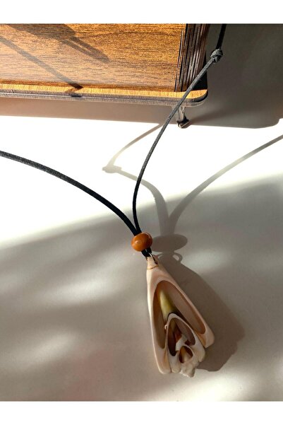 canan dizayn Special Mussell End Suede Drawstring Style Necklace