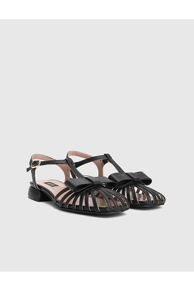 İLVİ Hesper Genuine Leather Black Women's Sandals