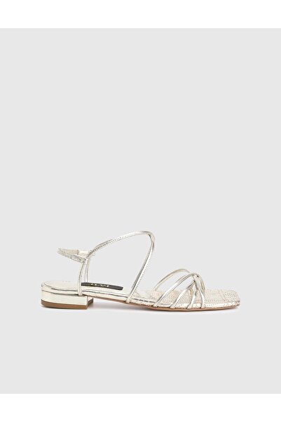 İLVİ Charissa Genuine Leather Gold Color Women's Sandals