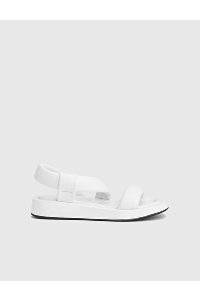 İLVİ Mov Hakiki Deri Beyaz Kadın Sandalet