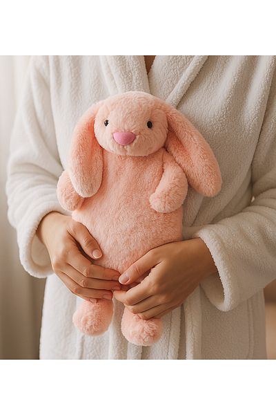 Özgüner Oyuncak Pabtex Plush Water Bag Case – Cute Design with Pink Rabbit Shape to Hug