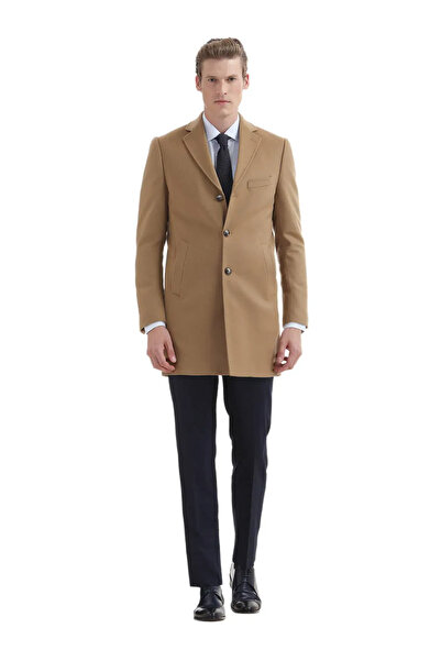 Ramsey Deve Tüyü Regular Fit Kelebek Yaka Klasik Dokuma Palto